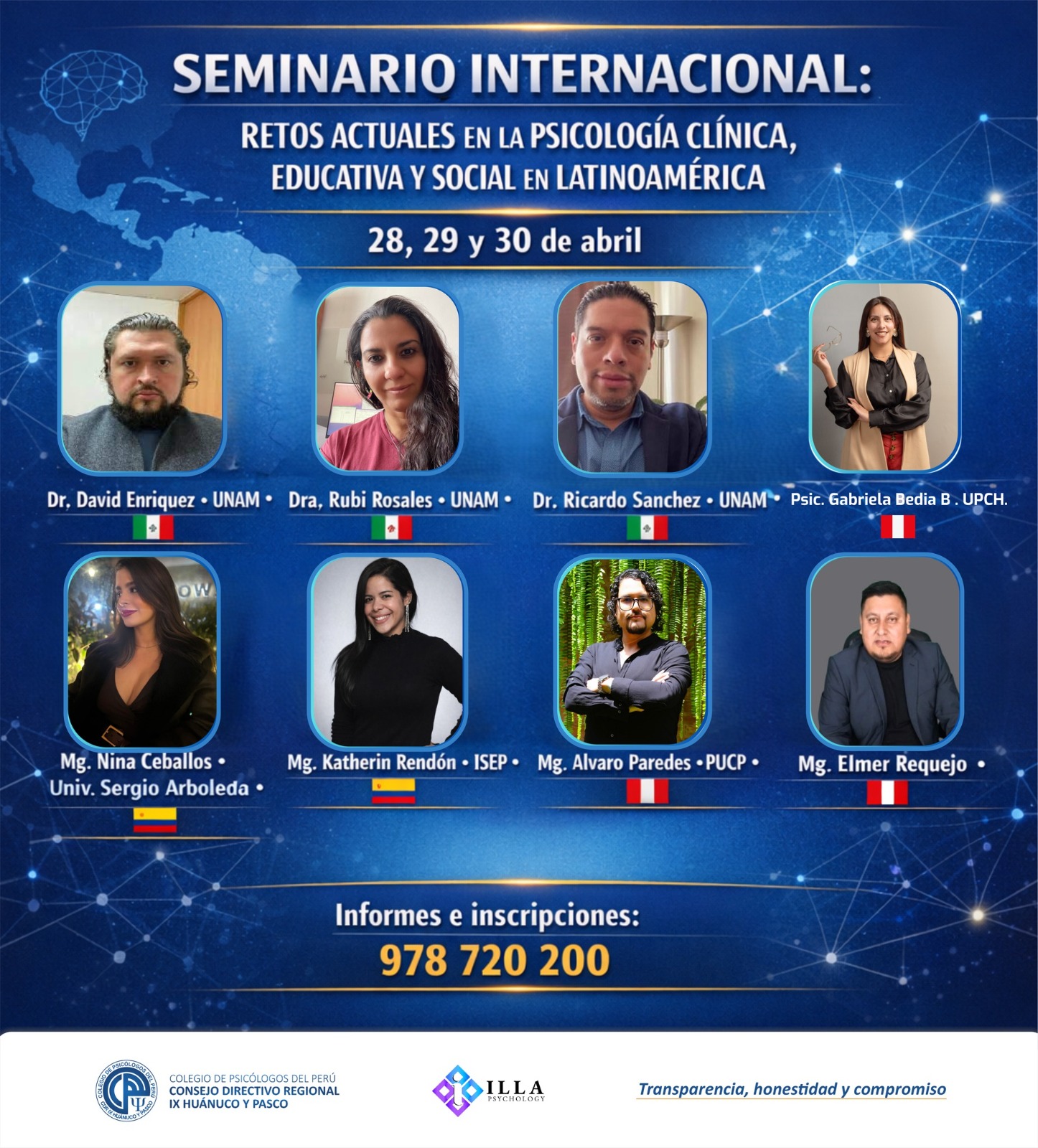 SEMINARIO INTERNACIONAL: RETOS ACTUALES EN LA PSICOLOGÍA CLÍNICA, EDUCATIVA Y SOCIAL EN LATINOAMÉRICA